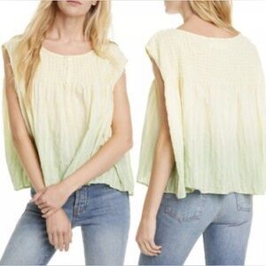 CLOSET CLEAR OUT NWT Free People Ombré Top Citron Combo Blouse L